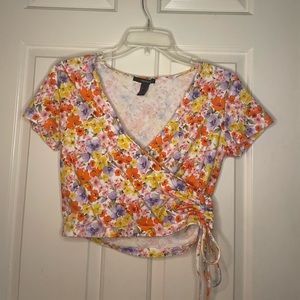 Floral side tie crop top - Forever 21